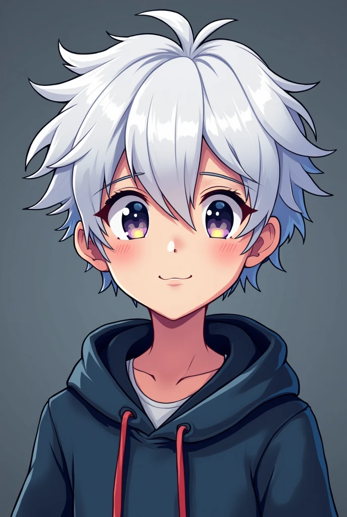 logo of a 13 year old gamer boy with white hair named T.JOPLUS of 98 x 98 pixels