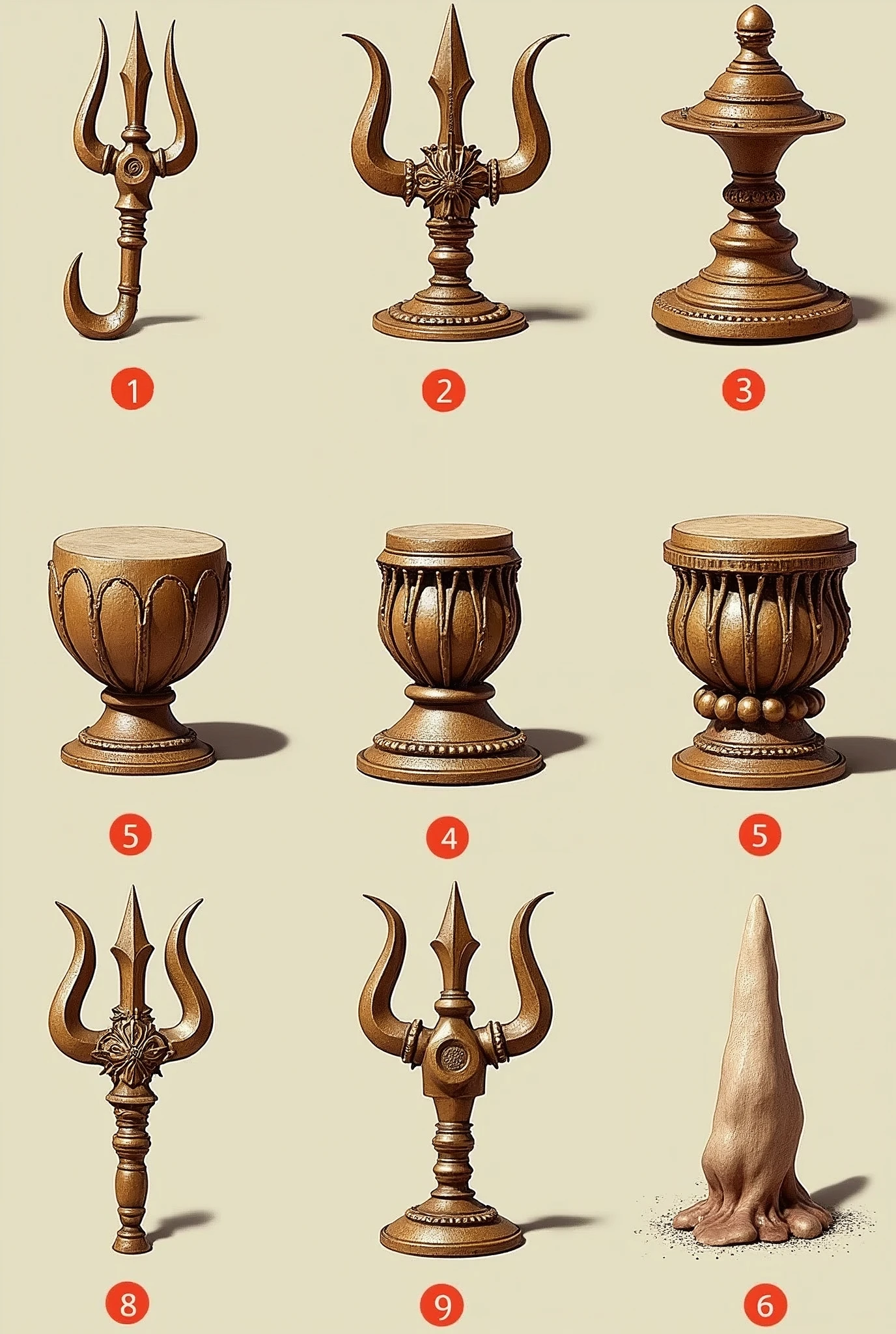 Include iconic symbols associated with Shiva, such as the trident (trishul), damru (drum), and sacred ash (vibhuti). 
