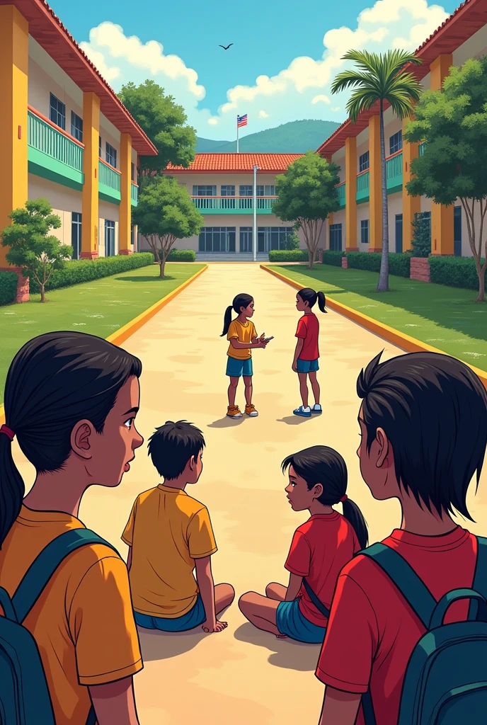 Comic about conflict resolution at school in Colombia