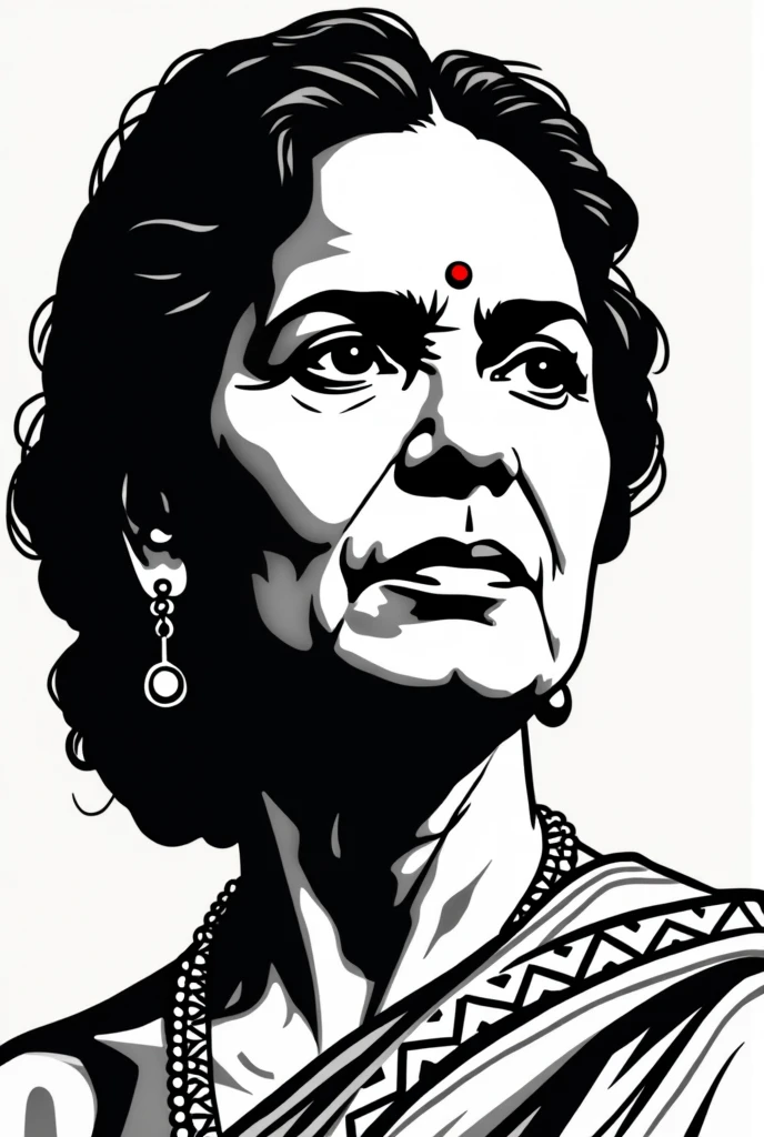 Revolutionary movements: Some Indian women also took revolutionary steps against imperial rule. Kalapana datta was the prominent revolutionary leader and was part of Chittagong armoury raid.  . Her in 50's  pop  potrial  sketch  with  black outline  with white background only