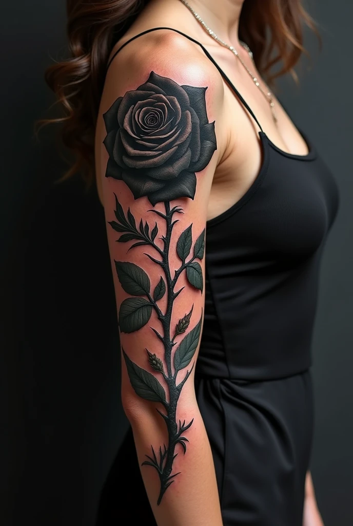 A tattoo of a black rose