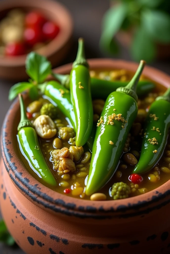 Green chilli pickle indian