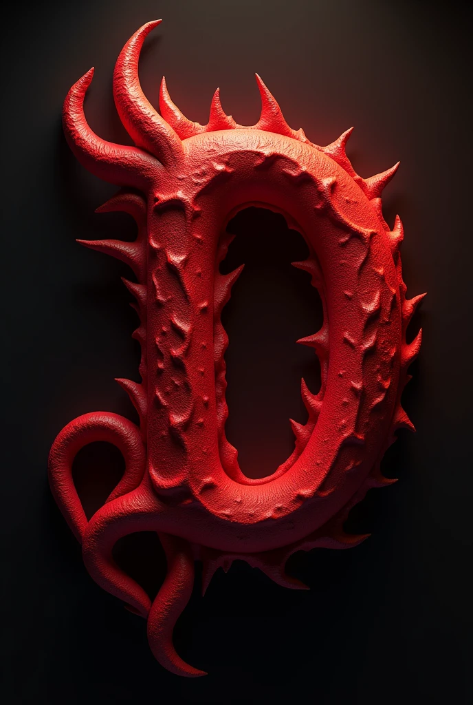 A letter D, in red color, with demons horns and demon tail