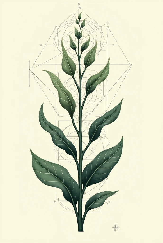Generate a plant diagram demonstrating geometrical shapes and figures of maths please ai try to generate in such a way