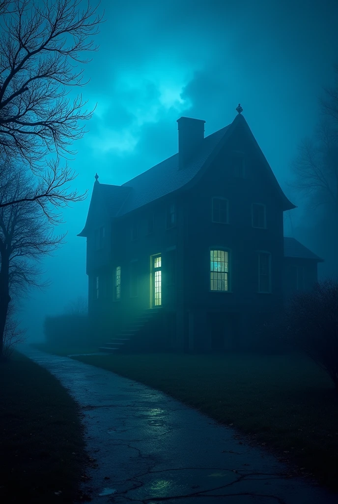 Ghost house in blue theater