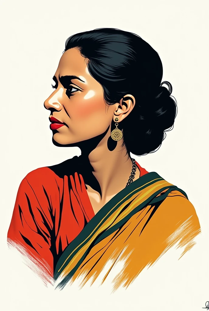 Raising voice of freedom at International level: Bhikaji Cama organized free India Society in UK and called as Mother India’s first cultural representative of USA. Vijay laxmi Pandit raised Indian voice at San Francisco UN meeting. Sarojni Naidu participated in round table conference along with Gandhi and Nehru. Vijay Laxmi pandit's potray in 50's pop potrial sketch with black outline with white background only to paint later