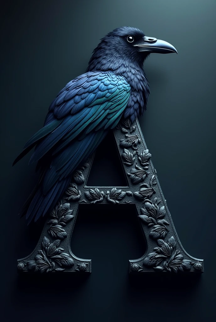 Create the letter "A" with raven plumage style
