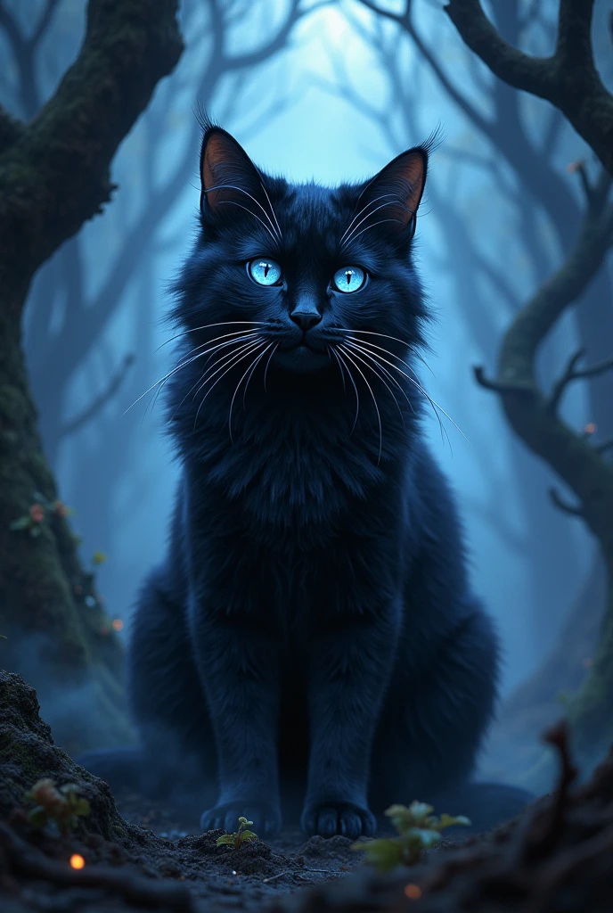 Creates an ultra realistic image of the Dark Wonderland cat