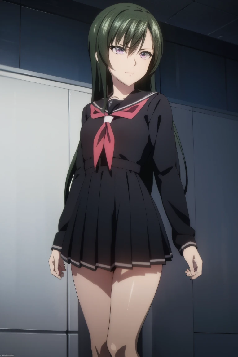 (masterpiece, highest quality: 1.2), alone, 1 girl, alone, panties,,nsfw,black,Sailor suit,blazer,your heather, see-through panties,blush,かなりEmbarrassing, View audience, Long black hair, head band, Earrings, Big Breasts, Medium Waist,Medium Hips, wide thighs, Embarrassing, charm, Good move..., Excellent anatomy,panties,classroom,,Sailor suit,blazer,skirt, (((skirtめくり, I can see your pants))),