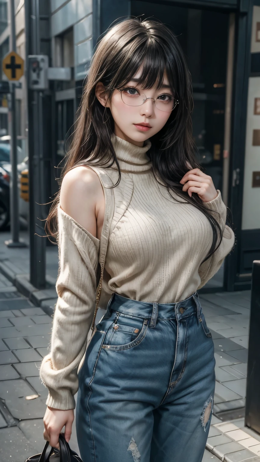 (最高qualityのディテール)、Realistic、8K Ultra HD、High resolution、(One Girl:1.2),(Glasses、Fatal Beauty,Attractive beauty) ,(A supple and powerful physique),(Sensual charm),(Glasses、Mysterious charm:1.1),(Big Breasts、Captivating silhouette),The 超detailedな、高qualityのテクスチャ、複雑なdetailed、detailed、非常にdetailedなCG、高qualityの影、detailed 美しく繊細な顔、detailed 美しく繊細な目、Written boundary depth、Ray Tracing、20th Generation、Cute K-Pop Girls、(The Face of Ulzan in Korea)、Thin face、(Urzan-6500-v1.1:0.6)、PurerosFace_v1、Glowing Eyes、Perfect body、 Viewer Display、(最高qualityのディテール:1.2)、Realistic、8K Ultra HD、High resolution、Woman close up， realistic girl rendering, 8k artistic german bokeh, Enchanting girl, Real Girls, Gurwitz, Gurwitz-style artwork, Girl Roleplay, Realistic 3D style, cgstation Popular Topics,, 8K Portrait Rendering,（truth，truth：1.4），(Sparkling eyes girl:1.2)、Best image quality, 最高quality, Realistic, 超detailedな, Realistic, 4K 8K Ultra HD Full Color RAW Photos, Fujifilm(Medium format), Hasselblad, Carl Zeiss, Incredible dynamic range photography(utility_art：Smooth-768:1.1),High resolution, High pixel count, 明確なdetailed, Clear images, Natural color reproduction, Noise Reduction, High fidelity, quality, Software Improvements, Upscaling, Optimized Algorithms, Professional-level retouching,

1. Oversized coat:

The coat is、Choose an oversized design that covers from shoulders to knees.。Color is classic navy or black、or warm khaki or beige, wait.、Choose colors that match the season。
2. Knitted sweater or turtleneck:

To protect yourself from the cold、Knitted sweater or turtleneckを選択してください。Match the texture and color of the knit to the coat.。
3. Wide leg pants:

For pants, Choose a wide-leg design、Combines ease of movement and style。Denim in dark tones or black trousers will look good.。
4. Knee-high boots:

What is included in an oversized coat、足首からふくらはぎまでカバーするKnee-high bootsとの組み合わせ。Boots are black or dark brown and chic.、Gives a stylish impression。
5. accessories:

シンプルなゴールドまたはシルバーのaccessoriesを選択してください、Add elegance to your outfit。for example、Long necklaces and large earrings are recommended.。
6. Handbags:

Handbags、Choose a color that matches the tone of your outfit.。Shoulder bags and tote bags are convenient and stylish。
7. Compensateと髪型:

Compensate, Choose natural colors that flatter your skin。Wavy Hair、By creating loose curls、Appeal to softness。