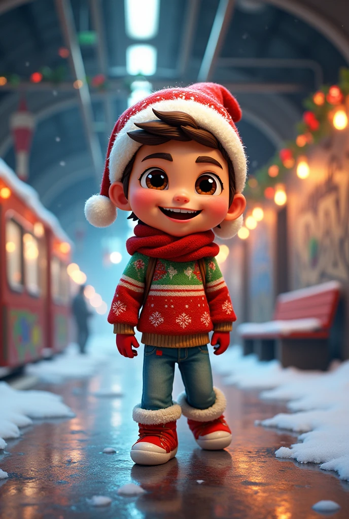 Create a Christmas style subway surfers character