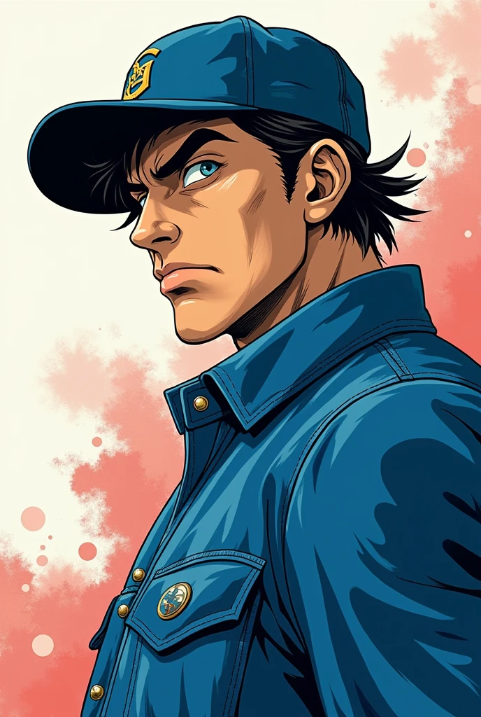 Anime character wearing a blue jacket, Joseph Joestar, jotaro kujo, Jojo anime style, jotaro, Becoming a JoJo character, In Jojo\The Bizarre Adventure of, Ninja scroll anime style, an angry muscular army general, Kentaro Miura's Manga Art Style, JJBA, Joe Biden as a JoJo character, striking manga artstyle,Dwayne Johnson style,((Defective Japan))
Japanese student cap,((Japanese Banchou)),((Gaze to the upper left)),(((Japanese))),((Showa era villains)),((Profile view, forward))
Getter Robo,Nagare Ryoma,Upper body naked,((Gofu Nagai)),Villain face