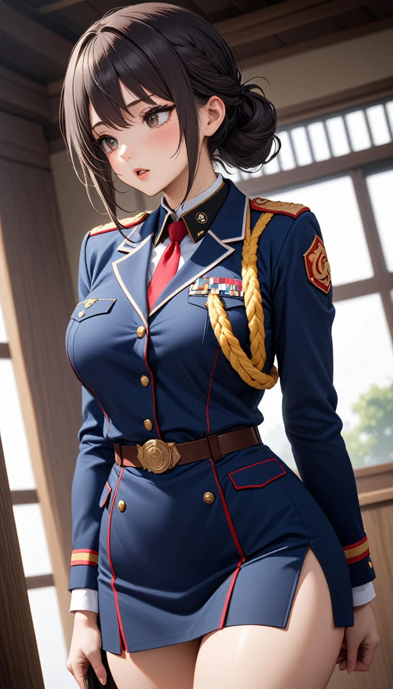 (Highest quality、Masterpiece、Very detailed、8k)、One Woman、Are standing、uniform、Thighs