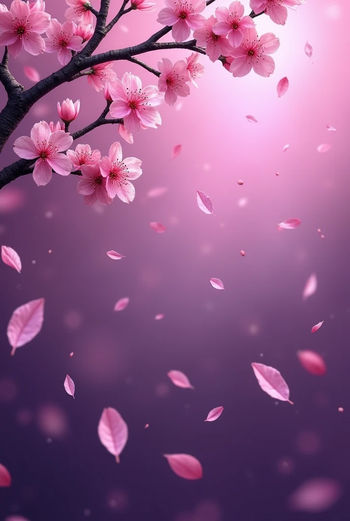 I need a purple background, with sakura petals and that are highlighted in black.