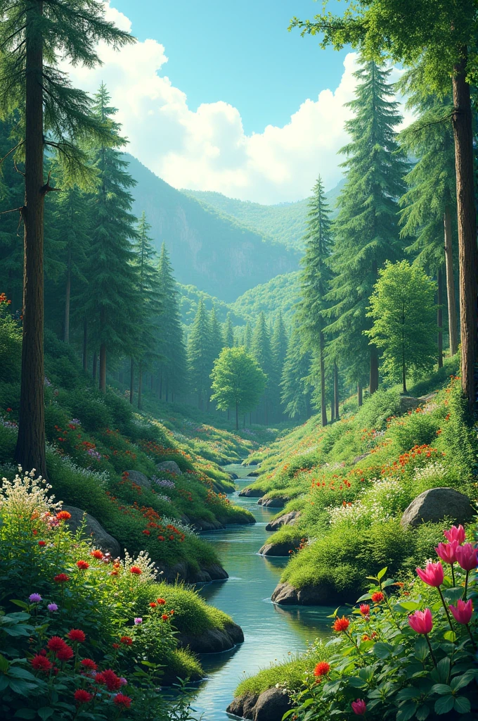Generate an image of forest goods and services Easy