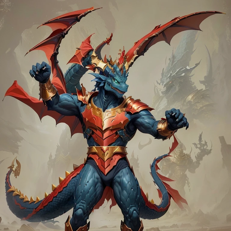 a close up of a cartoon of a dragon with a crown on his head, draconic looking armor, as an anthropomorphic dragon, full body dragon concept, lizardman art, male djinn man demon hybrid, gurren lagan, a baddass dragon, demonic dragon inspired armor, but as an anthropomorphic dragon, official art, oni