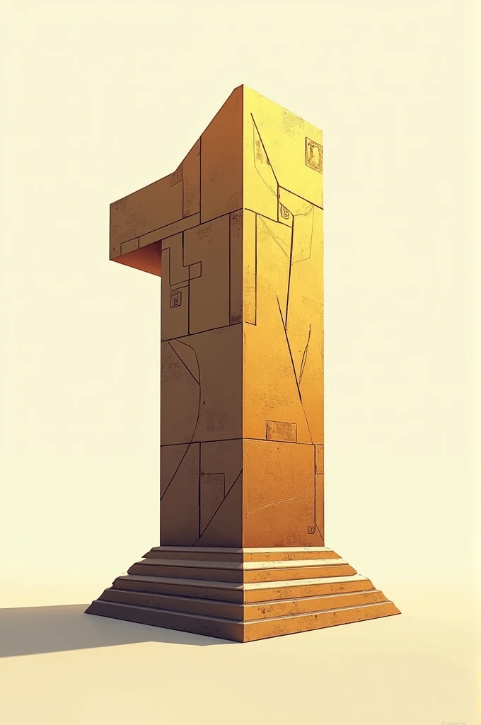 An image of the number 1 with an Egyptian pyramid design
