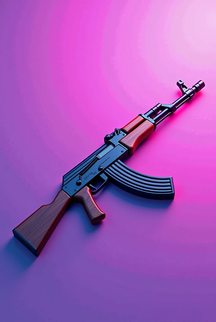 Ak-47 with violet background in pixal style