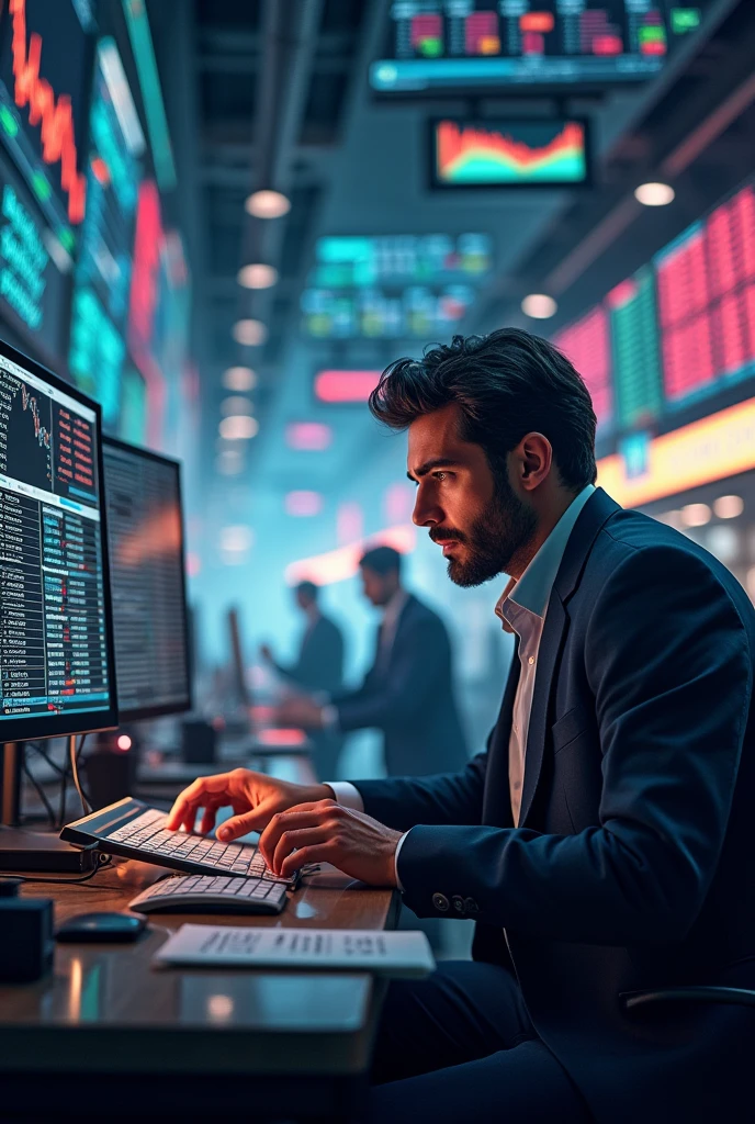 Trader being busy at bullish market