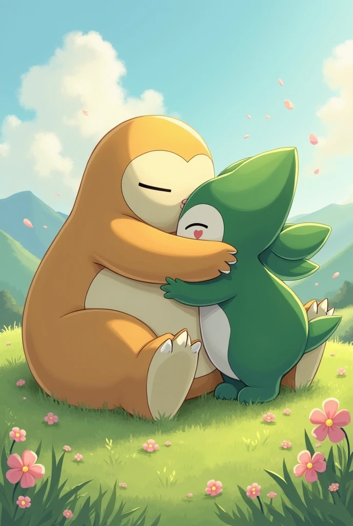 Chicorita and Snorlax Pokémon romance