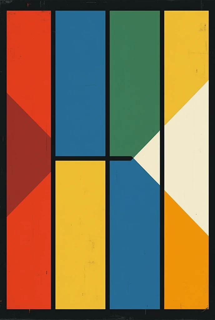 A square flag, with the colors: rot,cerulean, strong green, offwhite, yellow. And the black edges