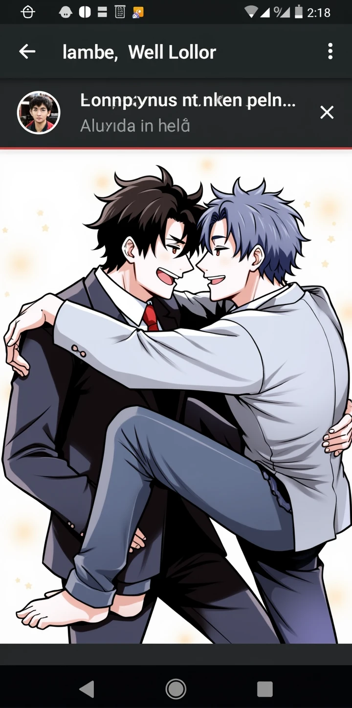 Bag hug male couple illustration suit
