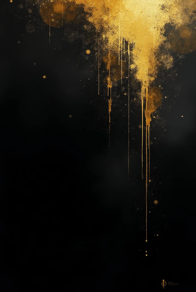 Black background image with gold spots, stains around