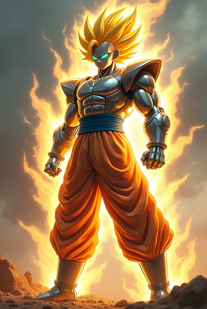 Goku robot super saydin with traditional uniform