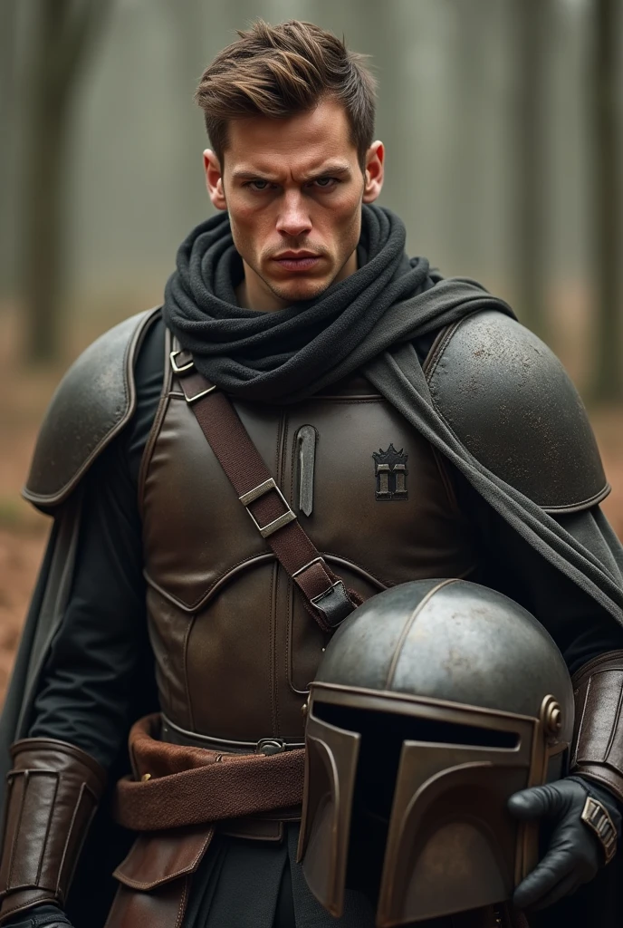 angry young man with helmet in hand
.