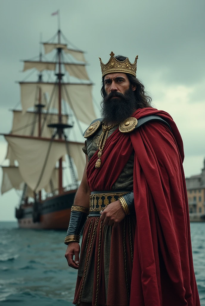 A Sad Greek King Waiting for a Ship
