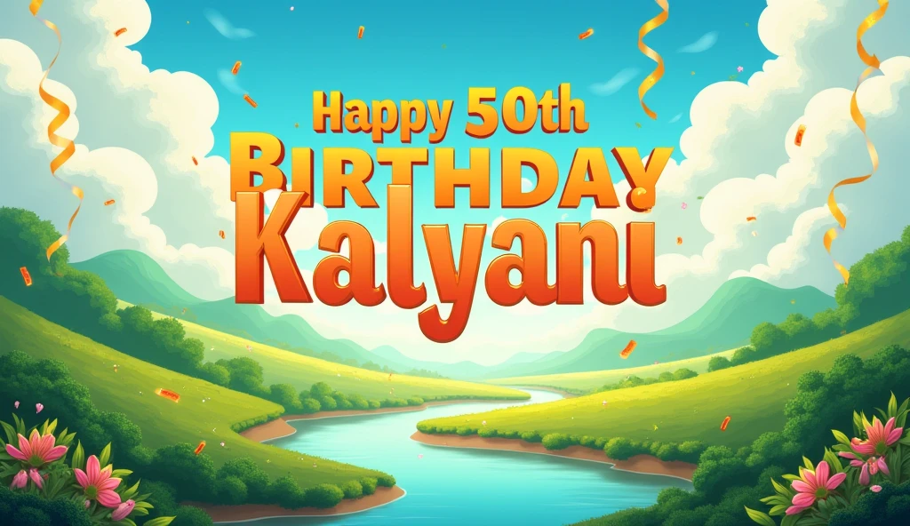 Landscape mode happy 50th birthday kalyani in text
