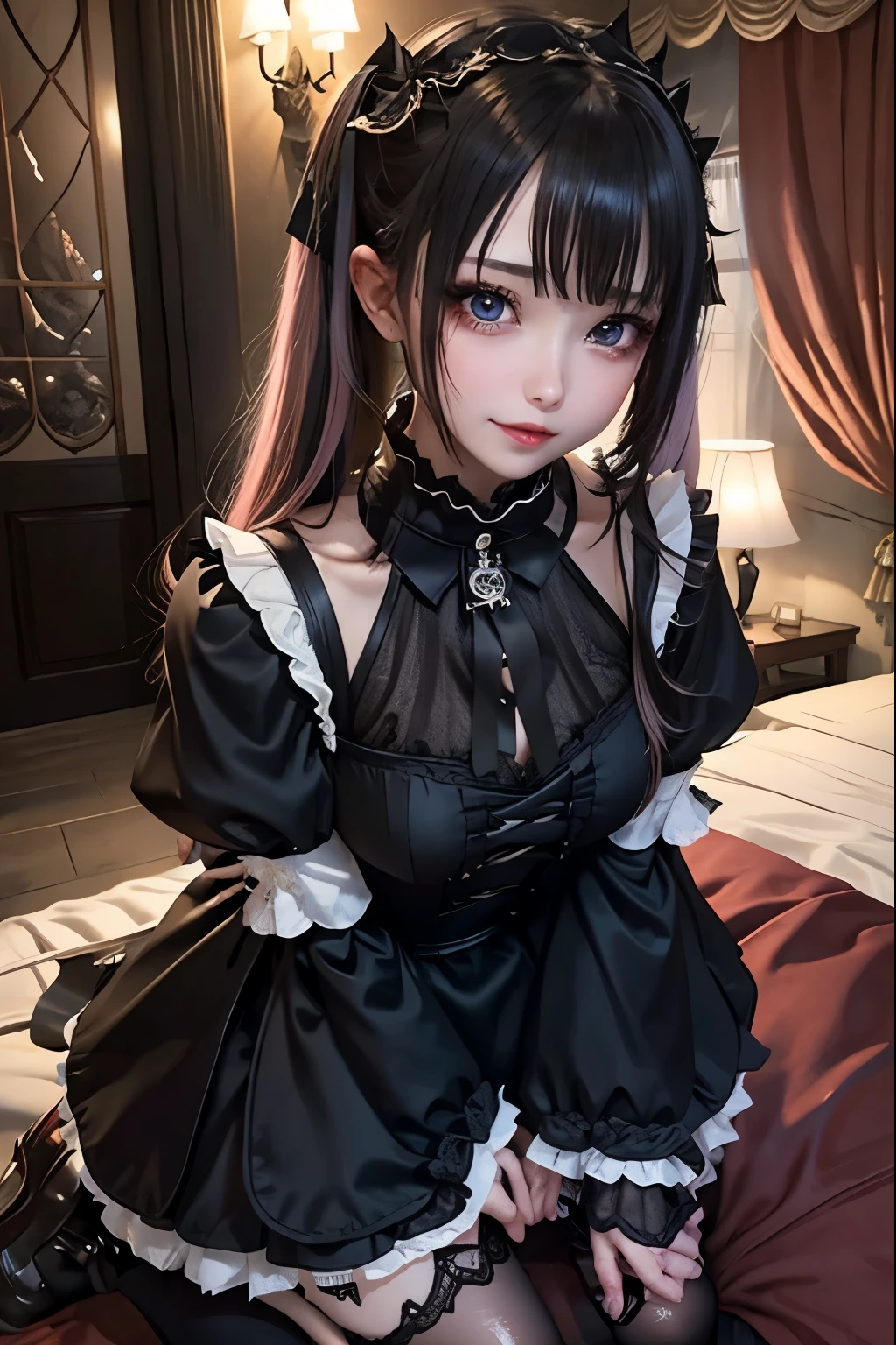 ハードなDark Gothicメイク、Black dark eyeshadow、sad、Good skin radiance、Dark Gothicメイク、Dark smile、palace、The beauty of fragrance、24-years-old、Expressions of intense sexual pleasure、Embarrassed look、Dark Gothic、Highest quality、Expression of sexual pleasure without pain、Drunk face、Purple maid outfit、mysterious、noble、Loving smile、Twin tail hair、Right eye is blue、Left eye is red、Super tempting pose、Platform heel shoes、Heavy makeup、Gothic ta Clothing、Silver Hair、Long Hair Straight Hair、Cute Gothic Loliress、Beautiful Face、Elegant face、Attractive face、Stained glassの背景、Chest glistening with sweat、The room is dark、goth long dress、Bell Sleeves、Wizard Sleeve、Decadent look、Sexually excited expression、Wet shiny thigh water、Thighs that are wet and shiny with oil、Background of a room full of roses、Sad look、Rose Maiden、The embroidery is pink、The dress has pink embroidery.、Thigh-high socks、Knee-high socks、Gentle expression、Dark black eyeshadow、Stained glassとバラの背景、Thighs are a little thin、Female Duo、Female couple、dark church background、Stained glass、Black metal world、Dark Castle、Dark Room、Slender body、gothic long dress、Victorian dress、Small breasts、With a glass of wine in your right hand、With a lantern in his left hand、The bed is covered with roses、Her thighs are shining with sweat、My body is wet and shiny、There is a lot of glitter on the thighs、I am sweating、My thighs are sticky with sweat.、My thighs are glistening with sweat、My whole body is sweaty and shiny、I sweated a lot.、My thighs are sweaty、My wet thighs are glistening with sweat.、There is a lot of sweat shining all over my body、Slender body、I rest my head on the pillow、Sleeping in bed、Beautiful legs、Outstretched legs、Lying in bed、Lying on your back in bed、On all fours、Knee Up、Kneel、Put your arms behind your back、Kneeling on the bed、Super beautiful straight hair、Straight hair to the ends、Straight Perm Hair、Show off your glamorous thighs、Sit on the bed、Ass on the bed、Sitting with legs wide apart、Thighs are a little glamorous、