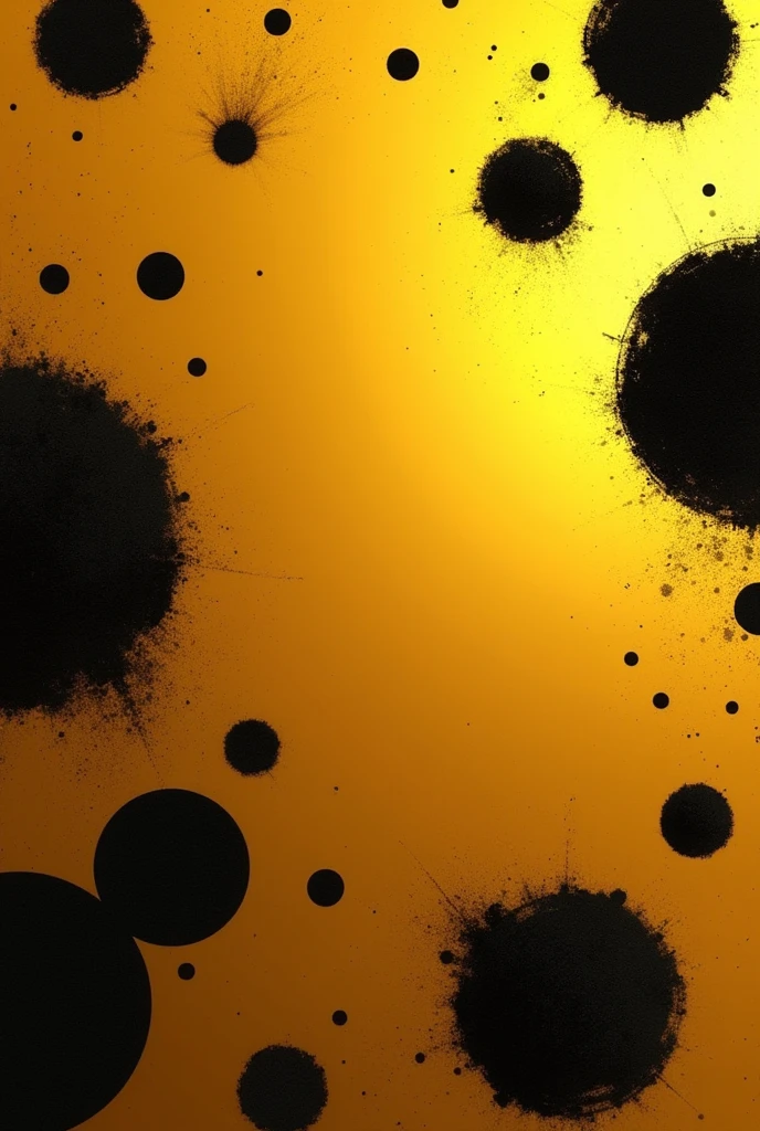 Gold background image with black spots, spots around the whole image 
