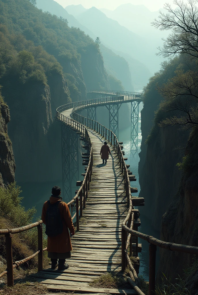 Obstacle: They come across an old, rickety bridge. Describe the bridge and Ravi’s initial reaction to it. Why does he hesitate?