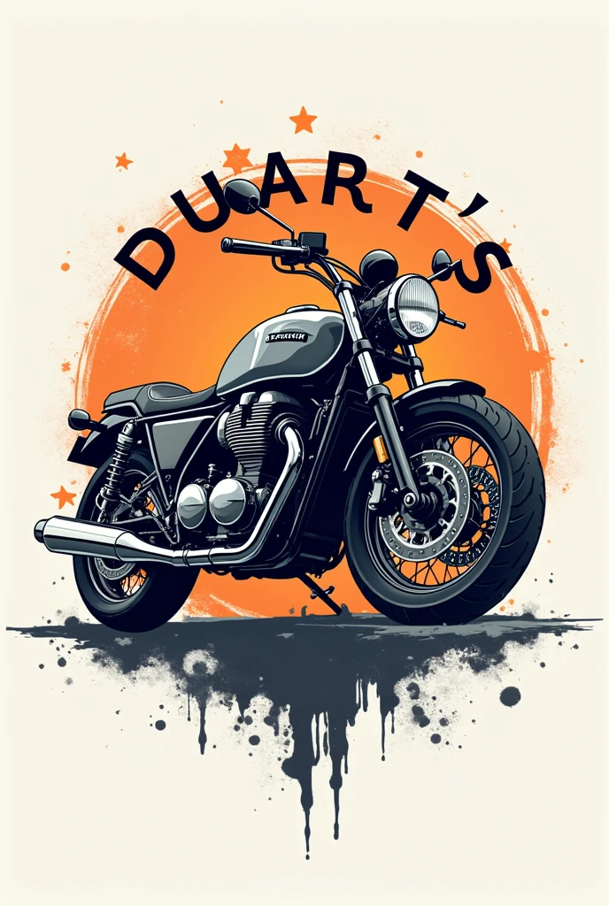 Create a logo brand for WORKSHOP MECHANICAL WORKSHOP called DUART&#39;S , with electric motorcycles , electric cables electric motorcycles 