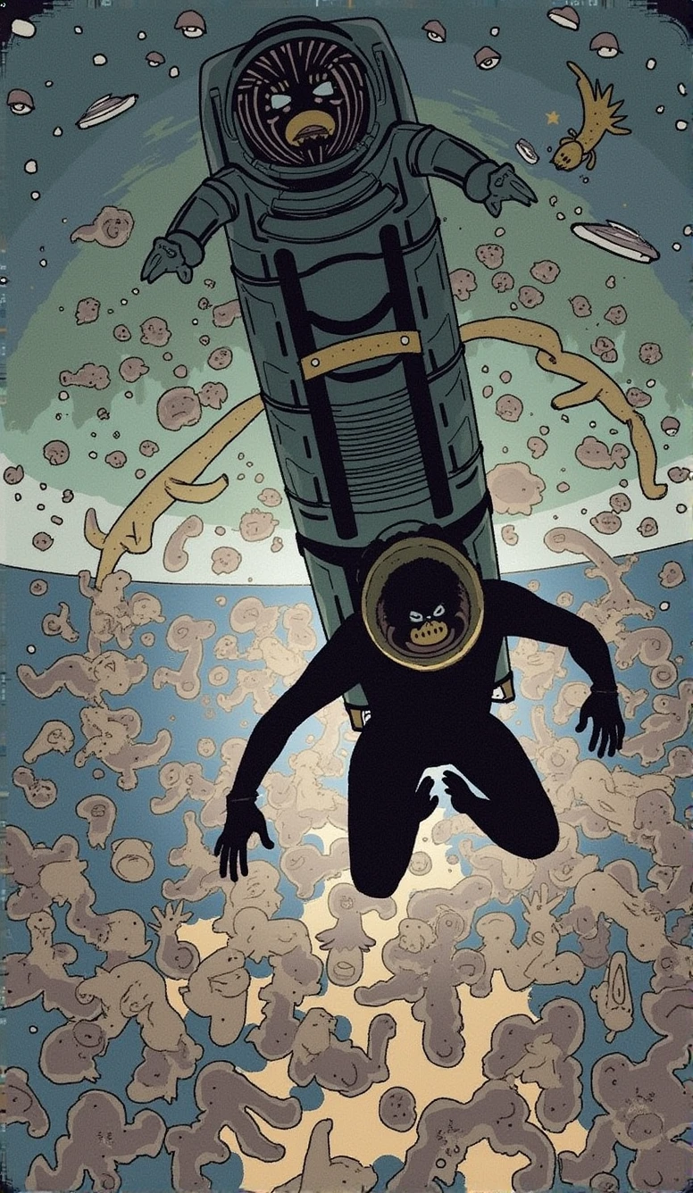 Floating in space