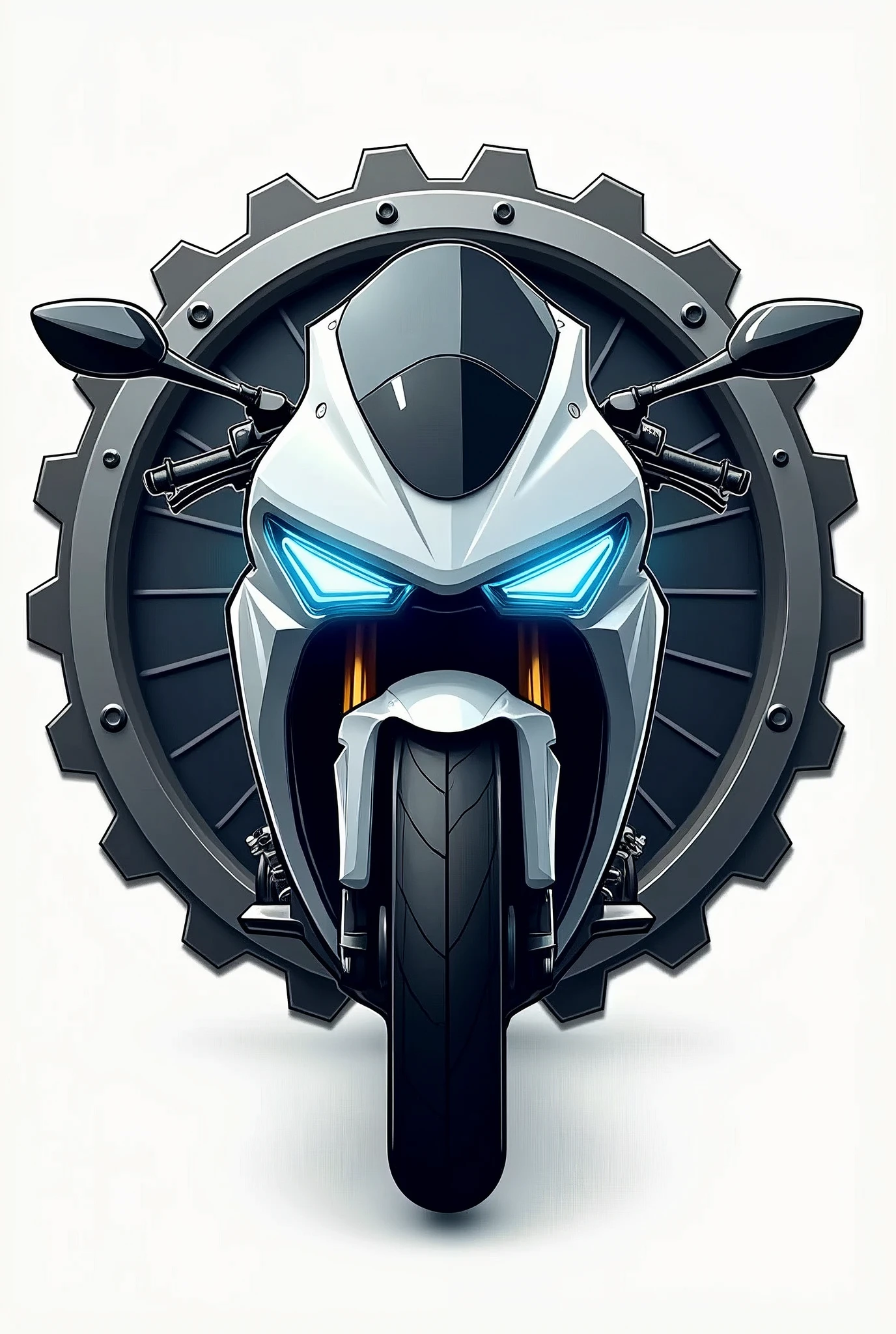 A logo for an electric motorcycle repair shop .in a logo with exquisite details