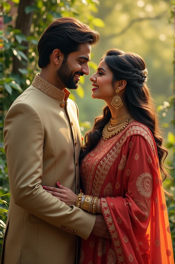 pakistani couple watching each other with love and respect