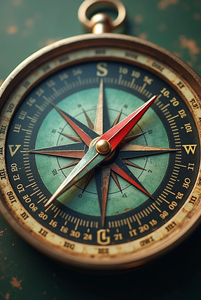 A picture of a compass, that is innovative and has technology, but also has values and humanity, that is kind to the environment, to be a leader
