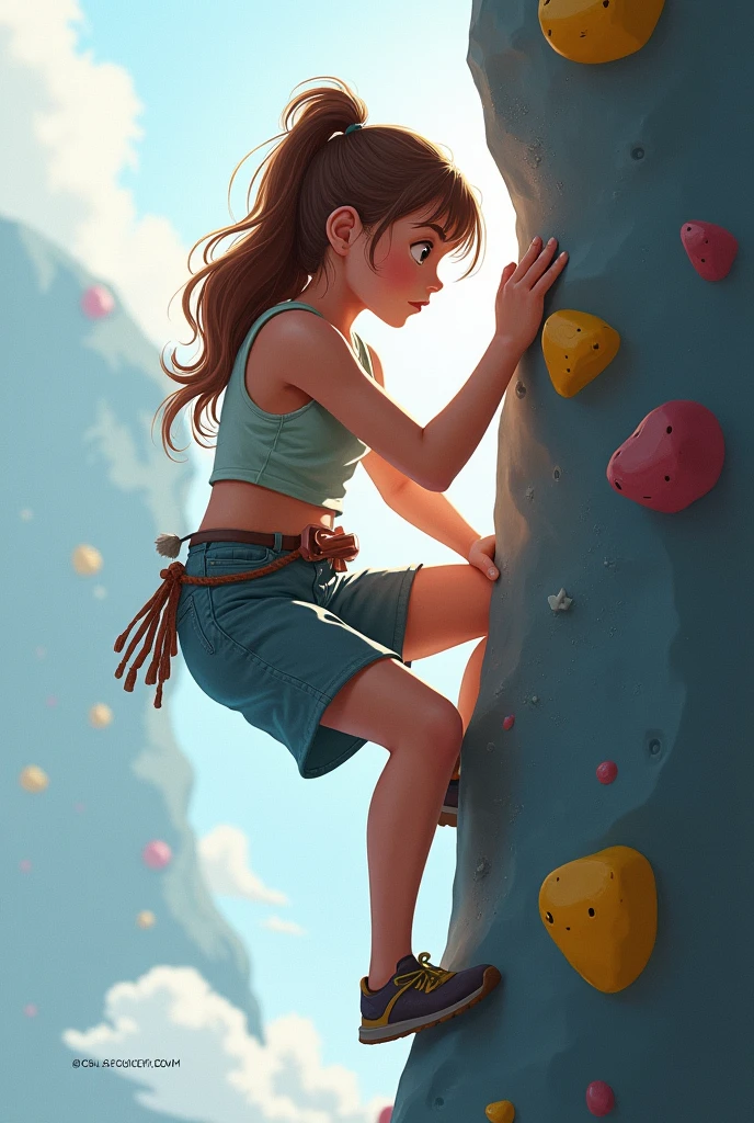 1girl, very qute, Bouldering、