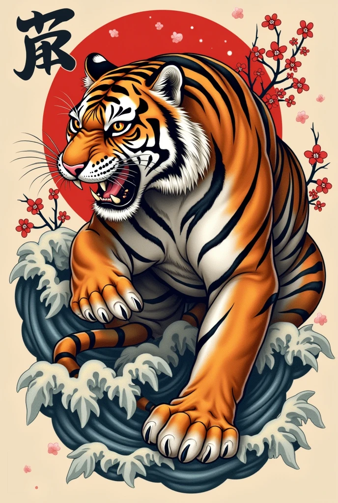 Realistic Tiger tatoo japanese style