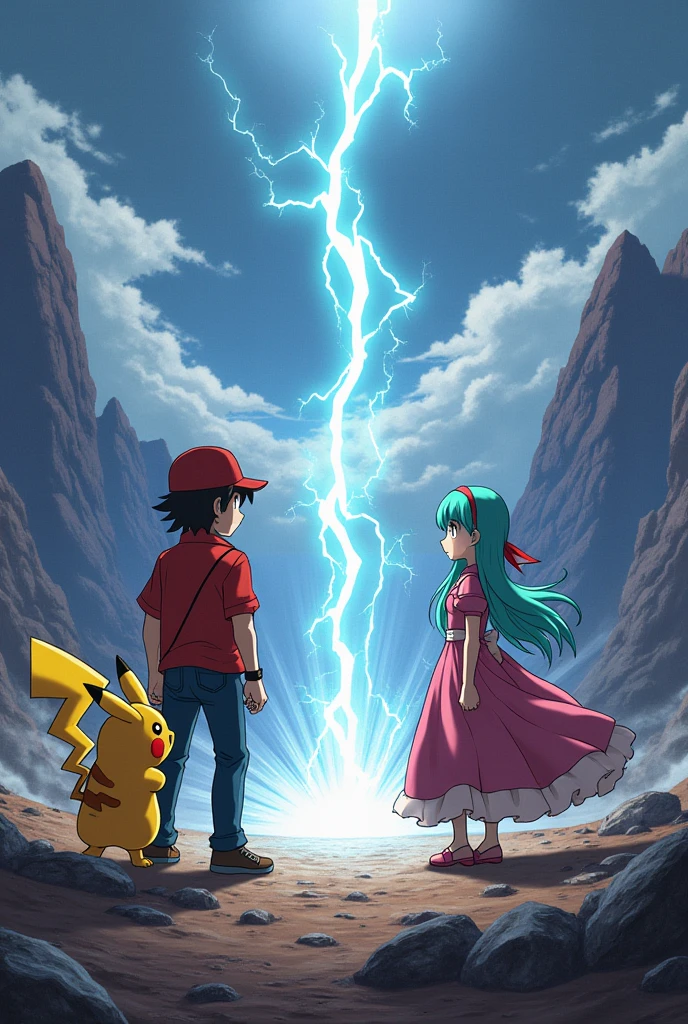 A battle between Red ( protagonist of Pokémon Red) the Cynthia ( Pokémon Champion of the Sinnoh region)