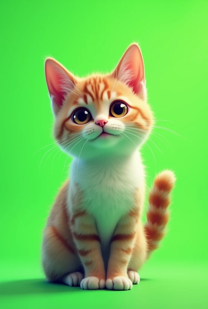 Suzume cat with a neon green background