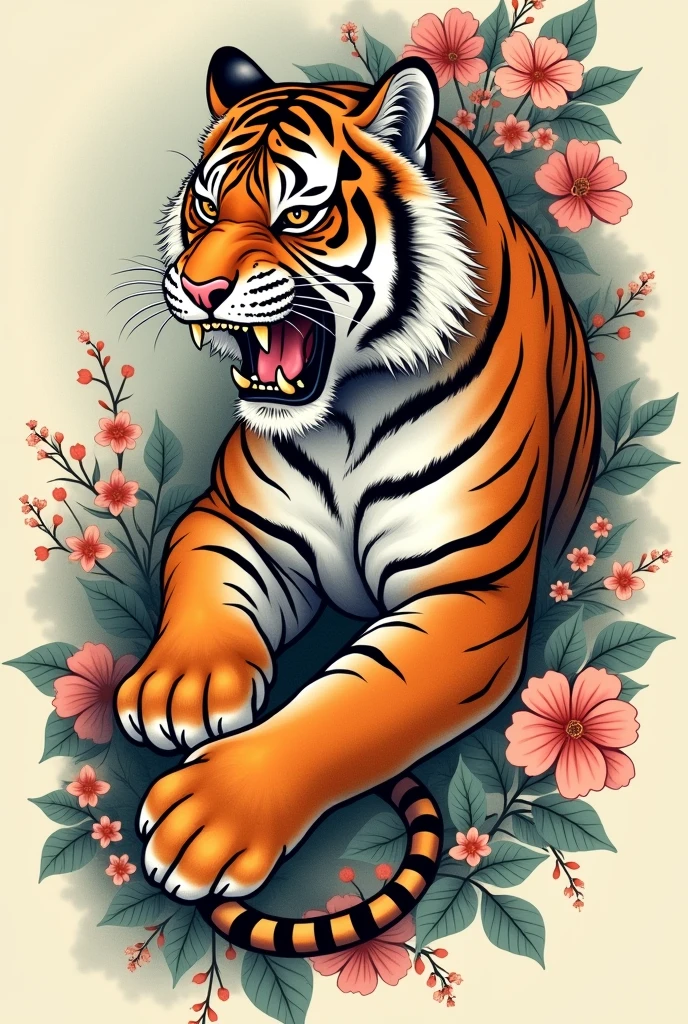 Realistic Tiger tatoo nankin japanese style