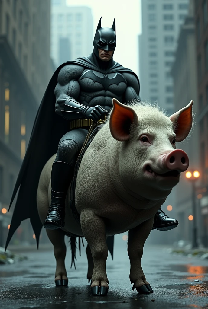 Batman ride a pig