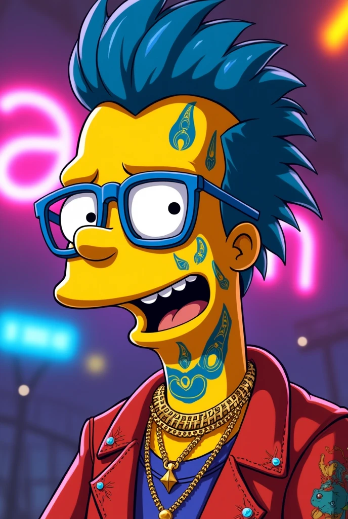 A drawing of the Simpsons character, milhouse as bad bunny