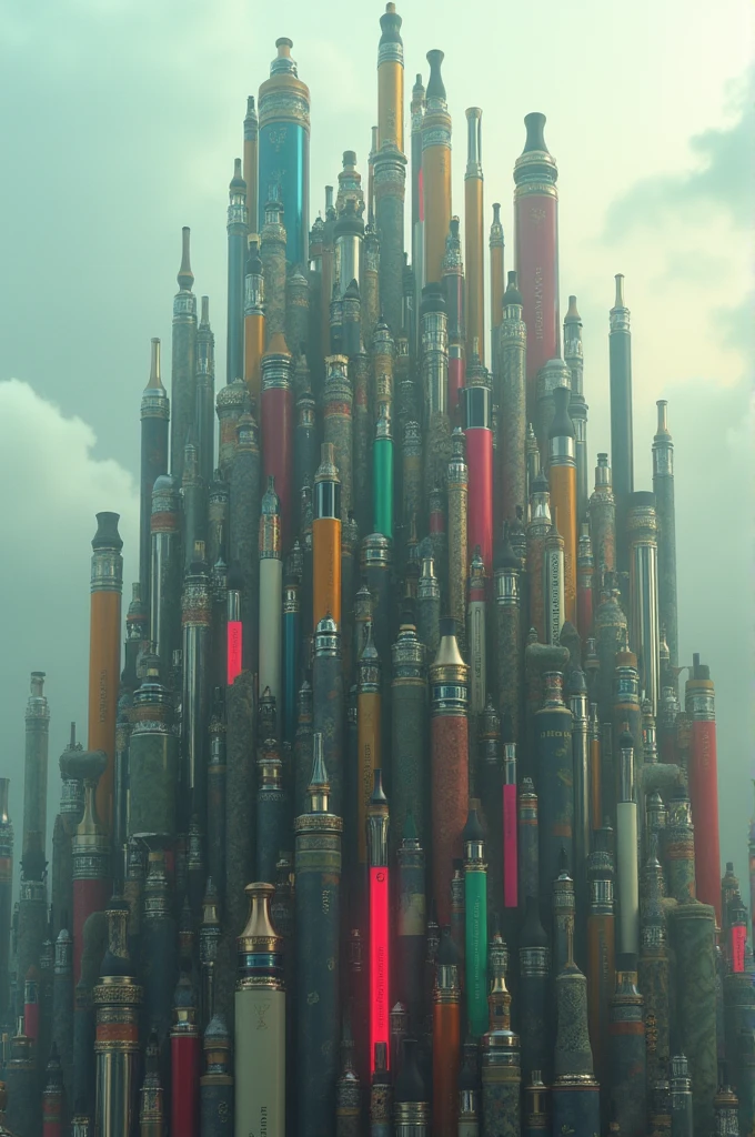 Create a skyscrapers out of disposable weed vapes