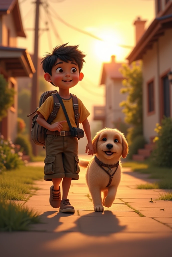 Resolution: Ravi and Huppy return home. How does their adventure change them, and what is their mood as they return  boy and dog