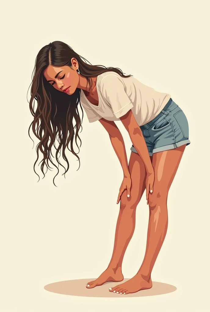 Illustration of a woman leaning forward