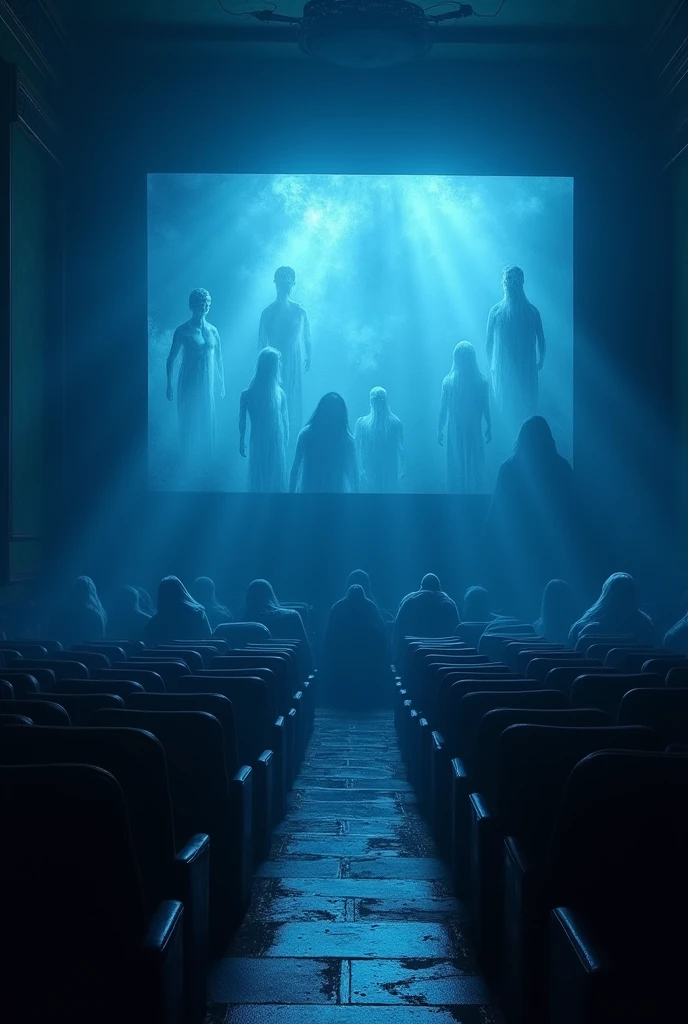 Blue cinema with ghosts